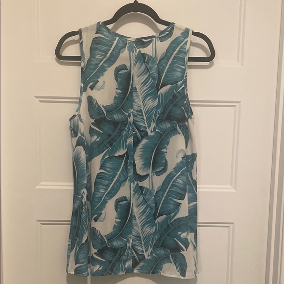 Adrienne Blue/Green and White Sleeveless Tank Top - Picture 2 of 7